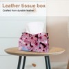 2 Pack Tissue Box Cover Holder, Cherry Blossom Rectangle Leather