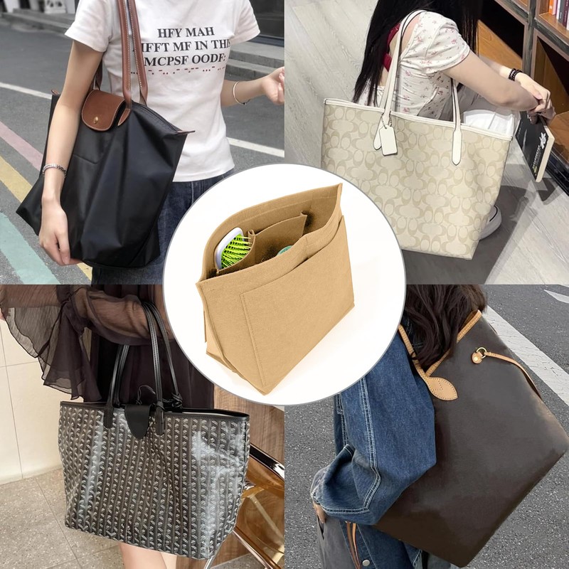 Purse Organizer Insert for Longchamp, Multi-Pocket Felt Handbag Organizer, Tote