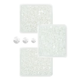 qiipii Pure White Resin Rhinestones for Crafting 3mm 4mm 5mm White Flatback Jelly Stones Bulk SS10 SS16 SS20 Non-Hotfix Diamonds Crystals Gems for Nails Face Eyes Makeup Body Tumblers DIY Decor Crafts