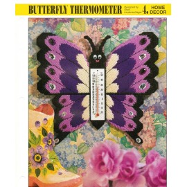 Annie's Attic NEW BUTTERFLY THERMOMETER HOME DECOR PLASTIC CANVAS PATTERN INSTRUCTIONS
