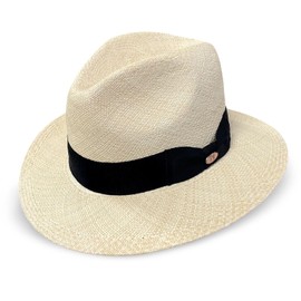Panama Jack Premium Safari Straw Hat - Handwoven, Lightweight & Breathable, 2 5/8" Brim (Medium) Beige