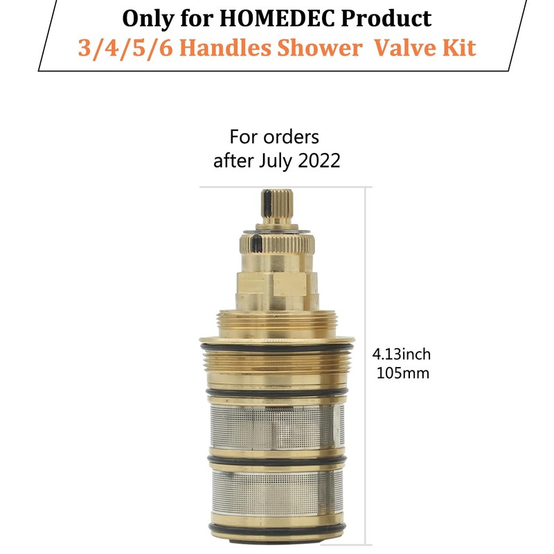 【For AFTER July, 2022】 HOMEDEC Thermostatic Shower Valve Cartridge Replacement,