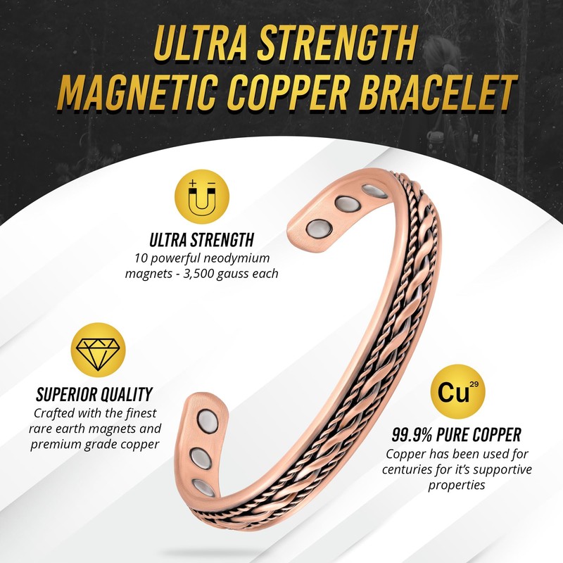MagnetRX MagnetRX? Women's Adjustable Copper Bracelet Cuff C 99.9% Pure