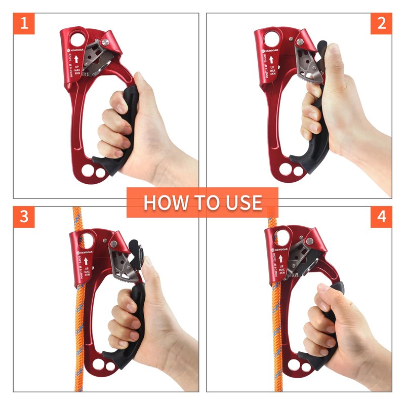 NewDoar Right Hand Ascender Rock Climbing Tree Arborist Rappelling Gear