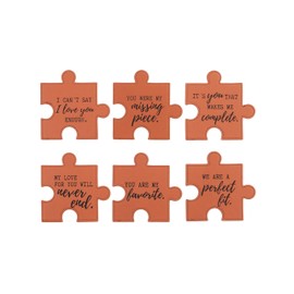 Valentine Gifts Coasters, Set of 6 Romantic Puzzle Piece Coasters, Unique Couples Gift for Him/Her, Perfect for Anniversary, Wedding, Valentine's Day, Engagement & Everyday Romantic Surprises