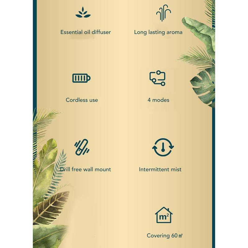 Essential Oil Diffuser 80ml 5W Air Diffuser Rechargeable 4 Modes