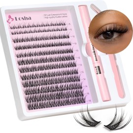 Losha Lash Extension Kit 144pcs Wispy Clusters 8-16mm C Curl Natural