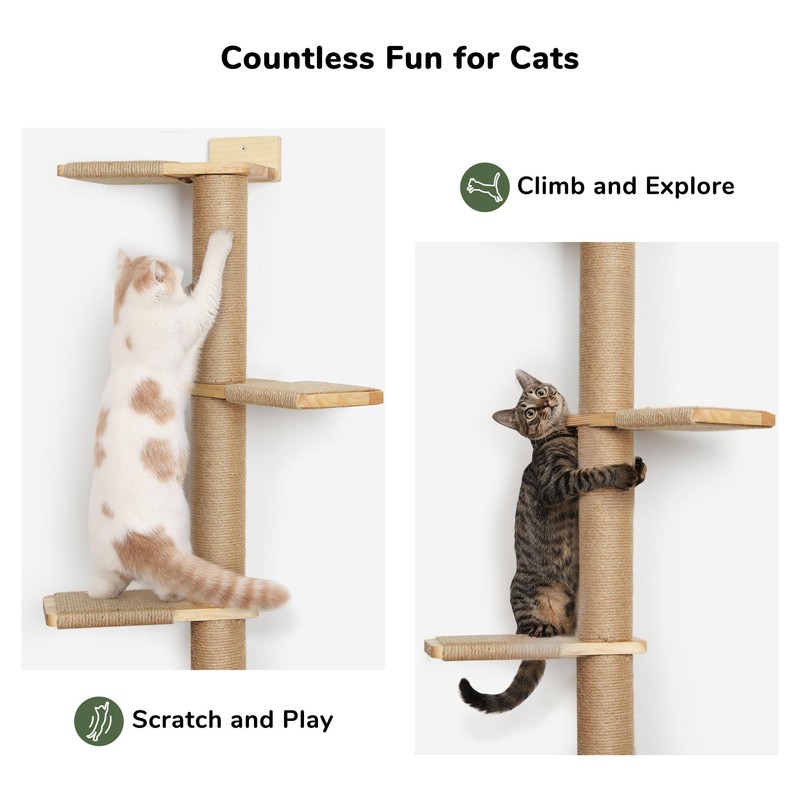 FUKUMARU Tall Cat Tree, 5 Tier Floor to Ceiling Cats