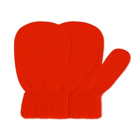 DOOVID Toddler Mittens Winter Warm Knit Mittens Baby Boys Girls Knitted Magic Gloves Infant Mitten 1 Pairs Red