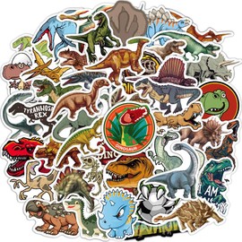 Waterproof Cute Vinyl Dinosaur Sticker for Laptop Guitar Car Suitcase Fridge Water Bottle Bicycle Decals Party Favors(80Pcs /Pack)