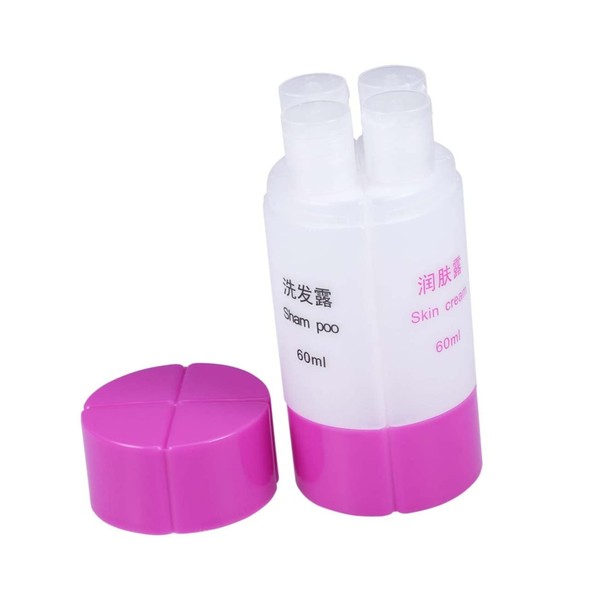 Healeved 4-in-1 Leakproof Travel Bottle Set 60ml Shampoo Lotion Dispenser