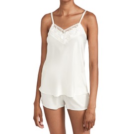 Flora Nikrooz Women's Kylie Charmeuse Cami Set with Lace, Ivory, White, Off White, S