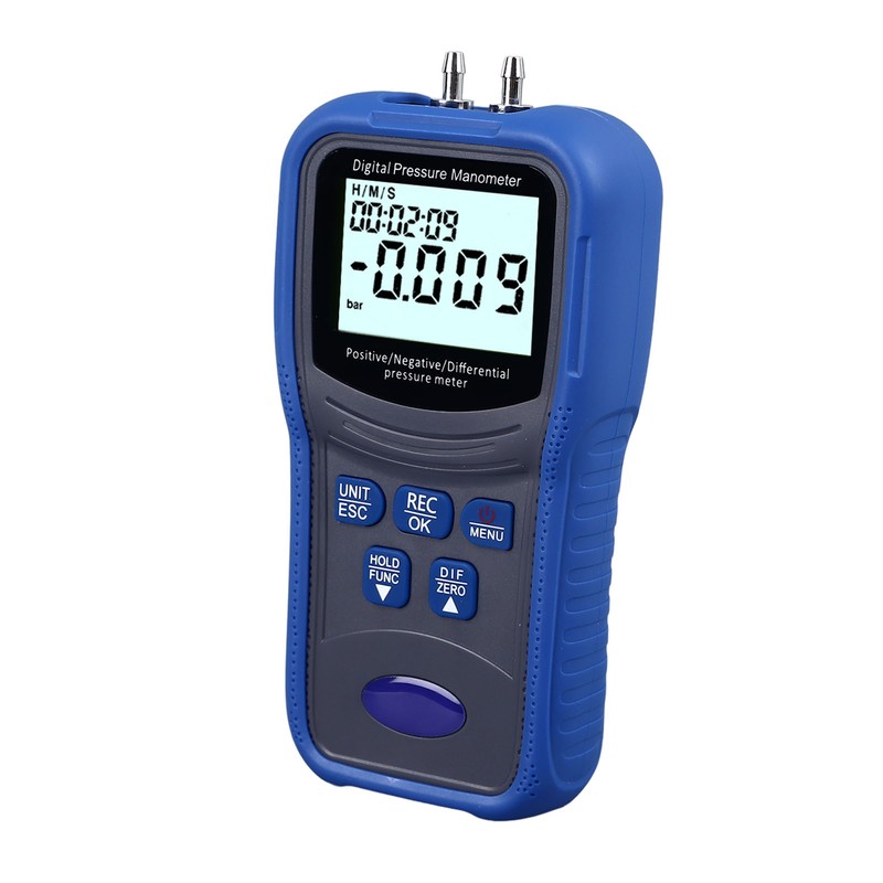 Digital Manometer High Accuracy 11 Units LCD Backlit Air Differential