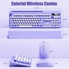Hamile Wireless Keyboard and Mouse Combo, Retro Typewriter Style, Purple