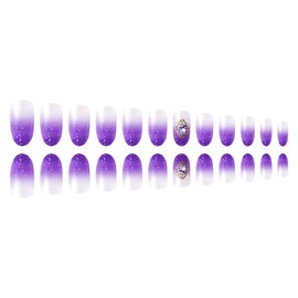 Set of 24 Gradient Mauve's Beautiful Nuance Nail 3D Cute Decoration