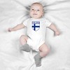 Purple Print House Baby Boys Finland Flag Badge Retro Babygrow