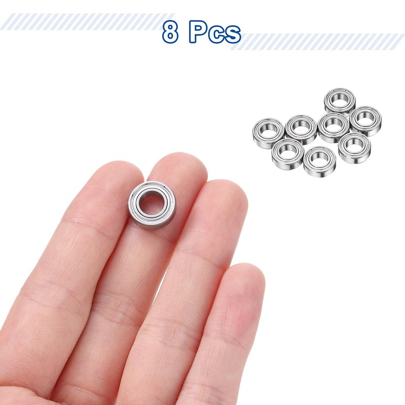 sourcing map 8Pcs MR126ZZ Small Bearing, 6mm ID 12mm OD