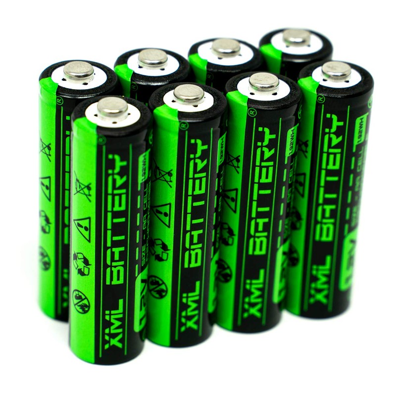 XML Battery (8 Pack) 1.2v 1600mAh Ni-MH AA Low Self-Discharge