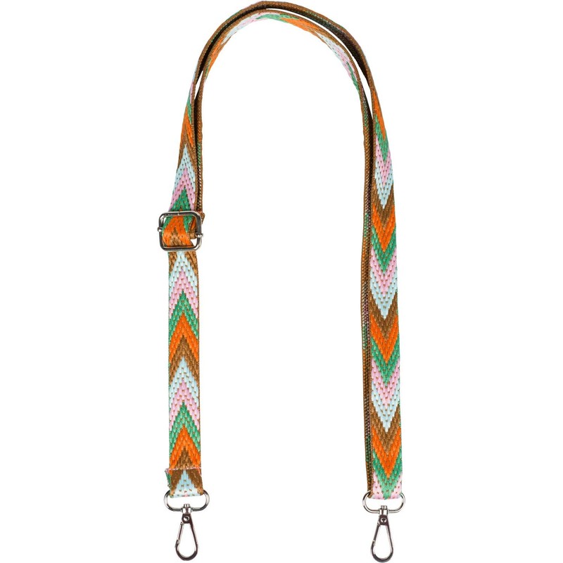 styleBREAKER Narrow Bag Shoulder Strap Adjustable with Colourful Zigzag Pattern,