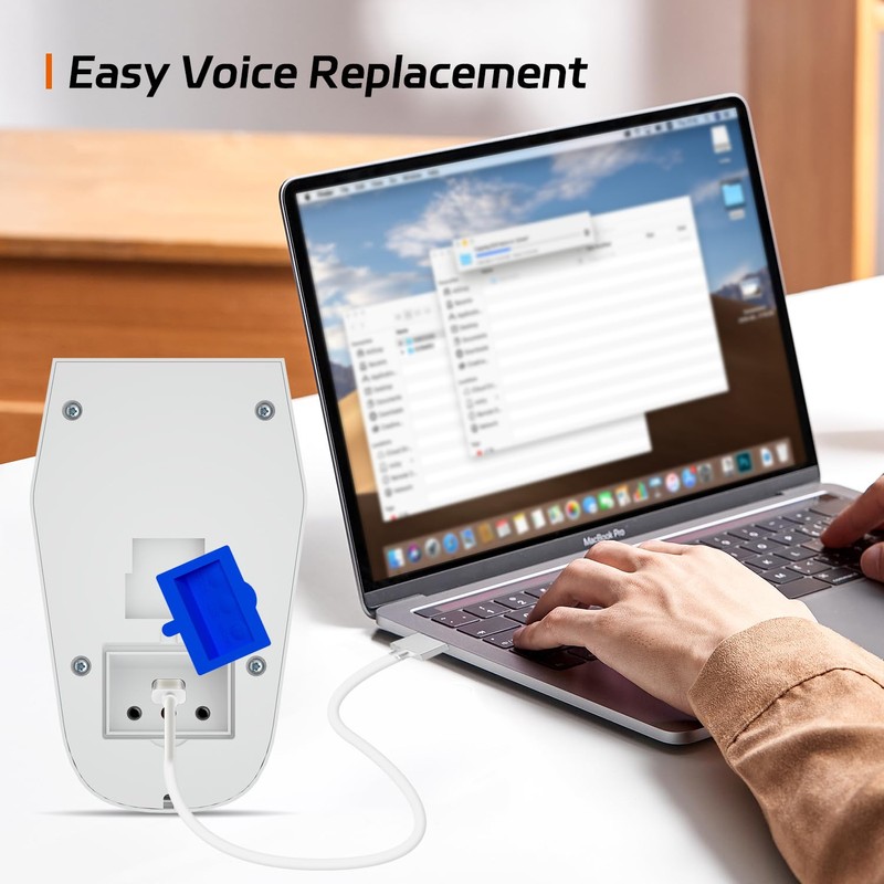 Outdoor Motion Sensor Noise Maker with 8 Replaceable Recording,Dog Barking