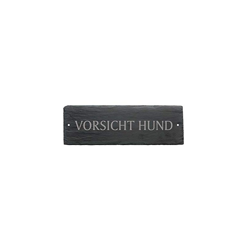 Door Sign with German Text"Vorsicht Hund" from Slate Approx. 22
