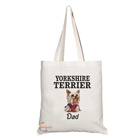 Coralgraph TB565 YORKSHIRE TERRIER Dad Novelty Present Gift Printed Eco-Friendly Stylish Long Handled Tote Shoulder Bag