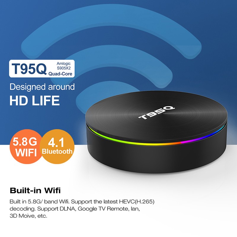 TV Box Dual Frequency WiFi Media Player for Android 8.1