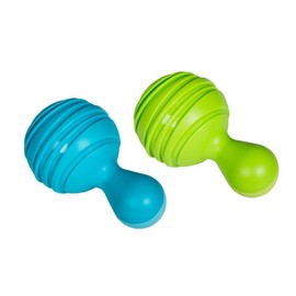 Voggenreiter Tropical Maracas Set of 2, Music for Little Ones (Baby Rattle in Bright Colours from 6 Months, Music Toy in Unique Asymmetric Design), Green/Blue