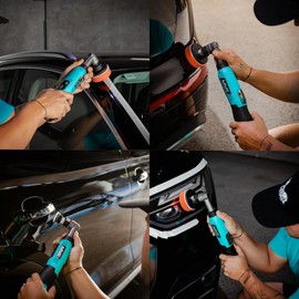 AUTIWOZ Cordless Mini Polisher, Micro Scratch Remover Buffer Polisher, 1/2/3 Inch 12mm Orbital/Rotary Mini Motorcycle Polisher for Car Detailing, 6 Speeds 2Pcs 2000mAh Li-Ion Batteries