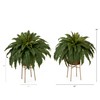 Nearly Natural 32in. Artificial Boston Fern Plant with Metal Planter