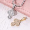 Lulu Mel Iced Out White Gold Plated Cross Pendant Cubic