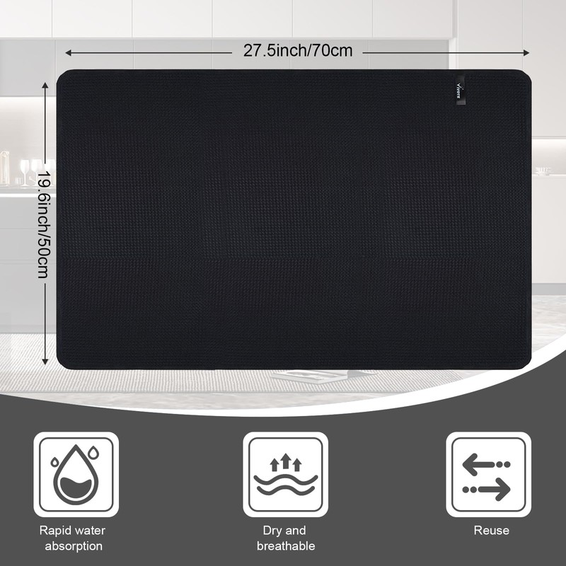 VIVOTE 4 Packs Black Tea Towels, Super Absorbent No lint