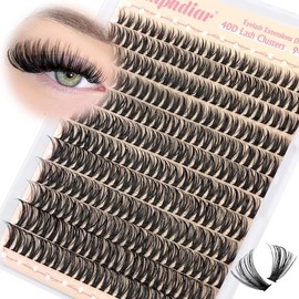 Calphidar Eyelash Clusters Lash Clusters Wispy Individual Lashes 476PCS D-curly Lash Extension 10-16MM Natural Lashes Clusters DIY Cluster Eyelash Extensions for Beginners:_G-40D