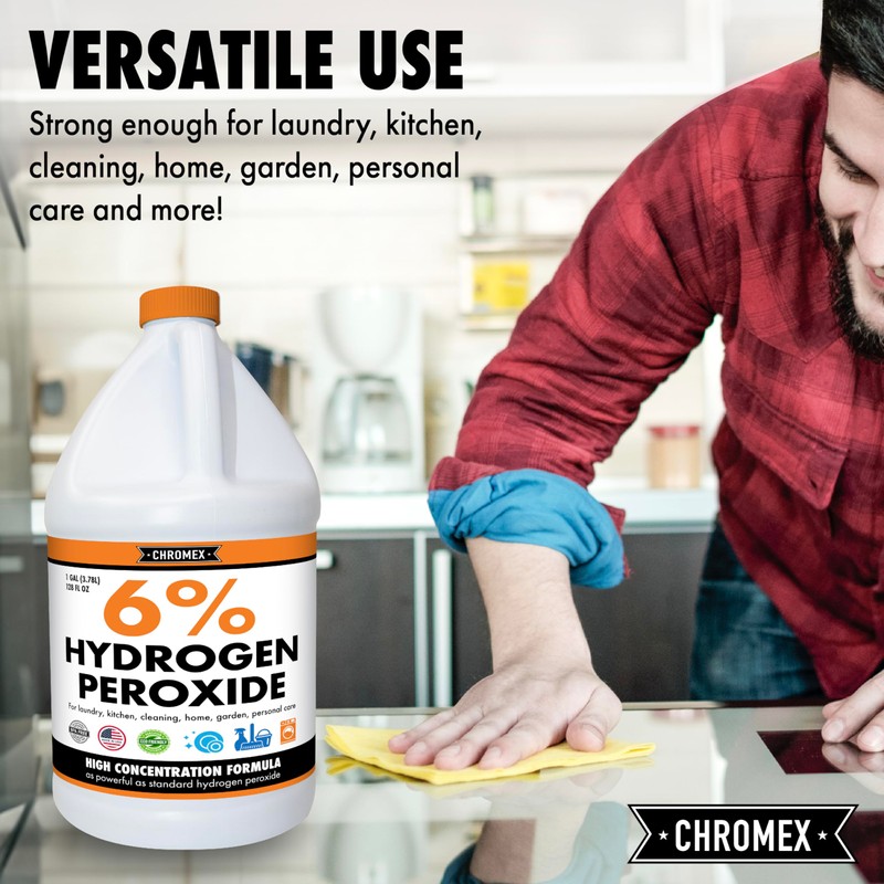 Chromex 6 Percent Hydrogen Peroxide, Food Grade, Home, Kitchen, Bath