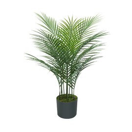 Melli Welli Artificial Palm Plant 2FT Fake Palm Tree with 12 Trunks Perfect 24inch Faux Tropical Palm Plants in Pot for Indoor Outdoor House Home Office Garden Modern Decor Housewarming Gift (1Pack)