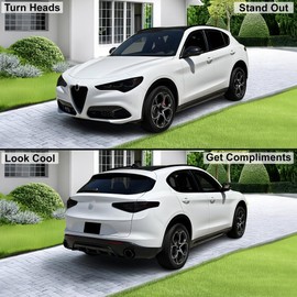 BOGAR TECH DESIGNS Full Headlight Taillight Tint Kit Compatible with Alfa Romeo Stelvio 2019-2025, Dark Smoke