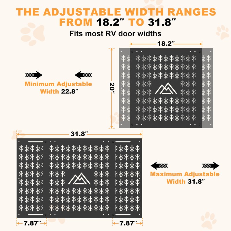 KIKIRV RV Screen Door Protector for Dogs Adjustable RV Entry