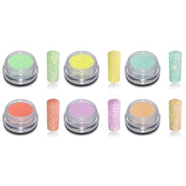 Spring Colour Glitter Powder Set Glitter Nail Design Nail Art Pack of 6 (1 x 6 Pieces)