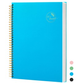 Spiral Notebook 8.5 X 11 College Ruled Notebook Journal for Women Men A4 Large Spiral Notebook 3-Hole Punched Paper 200 Pages, Hardcover Spiral Bound Notebooks for Work, School, Note Taking，Blue