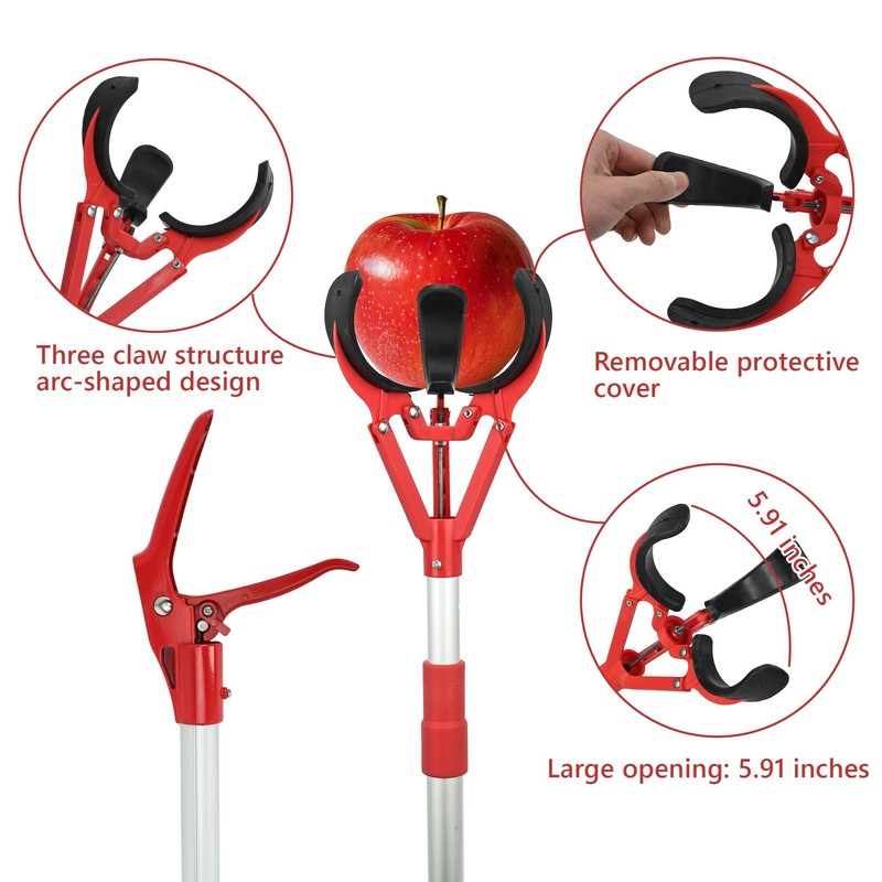 bimiti Fruit Picker Pole 54-88 Inch Adjustable, Heavy Duty Telescoping