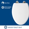Mayfair Bennett Toilet Seat with Brushed Nickel Hinges, Slow Close