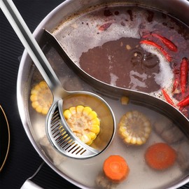 2 Pcs Dual Purpose Kitchen Ladles Extra Large Deep Stainless Steel Soup Ladle, Soup Filter Oil Filter Spoon, Dual Use Oil Soup Separator Spoon