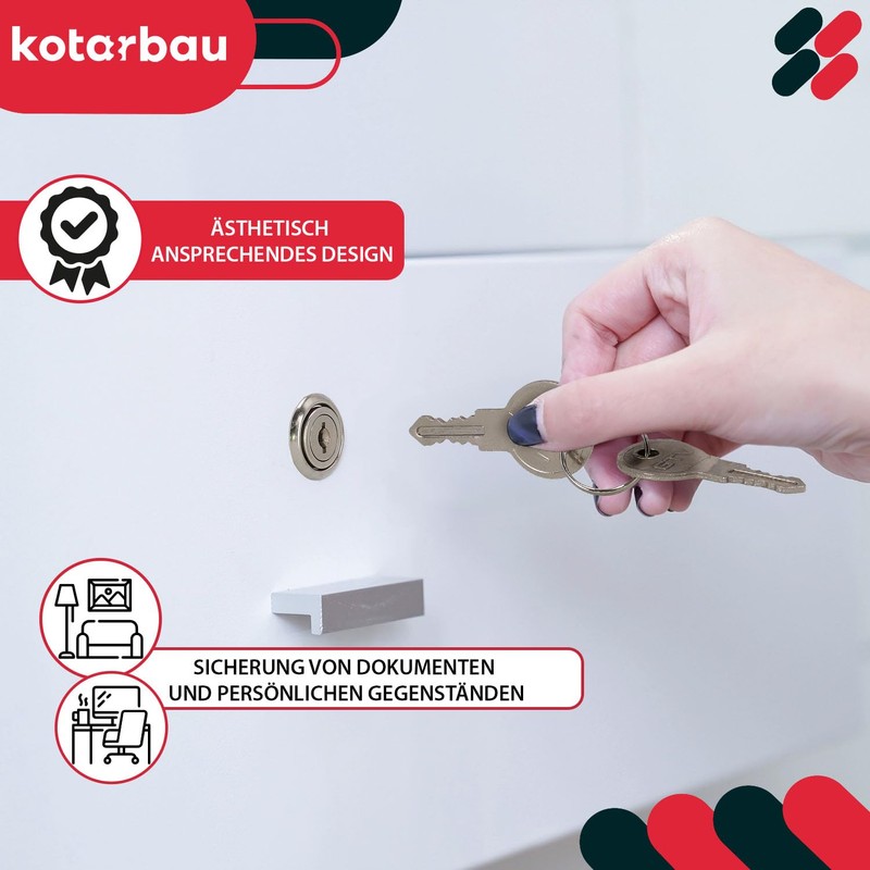 KOTARBAU® Set of 2 Furniture Locks for Screw-On Furniture Doors