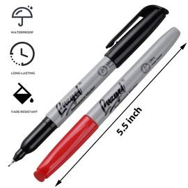 LAZGOL Ultra Fine Permanent Marker Bulk, 32 Assorted Colors Ultra Fine Point Permanent Marker set, Felt Tip Pens Works on Plastic, Wood, Stone, Metal and Glass for Valentines Day Gifts