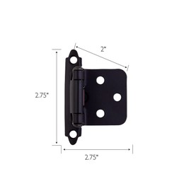 Design House 189670-MB Overlay Hinges for Kitchen Cabinets 20-Pack Matte Black
