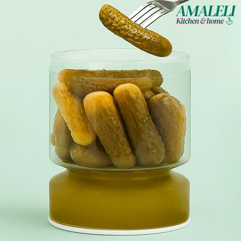 Amaleli Pickle Jar with Strainer Flip Lid – BPA-Free Pickling