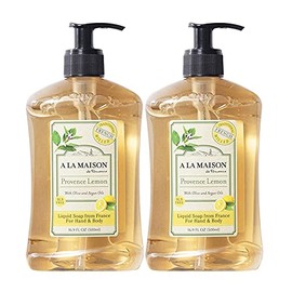 Jabón líquido para manos con limón de Provenza, hidratante natural de triple molienda francesa (botella de 16,9 oz)