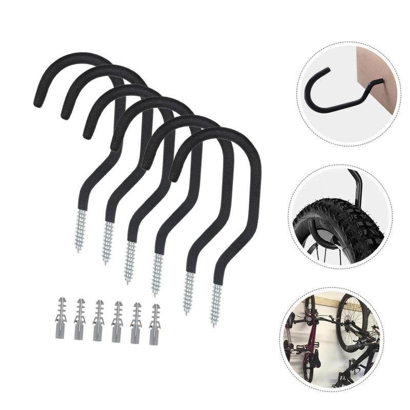 ORFOFE Bike Hangers for Ceiling 6 Pack Garage Bike Hooks
