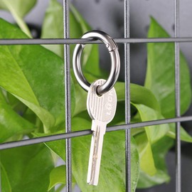 D-Orange 30 Pieces 28mm Round Carabiner, Silver Round Spring Snap Clip Hooks, Zinc Alloy Round Spring O Ring Push Open Gate Hook Buckle, for Backpack Crafts Climbing Hiking Outdoor Sports Tool