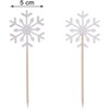 Confetti! - Snow Flake Cupcake Toppers Toothpicks, Sliver/Blue/Snow (Pack of